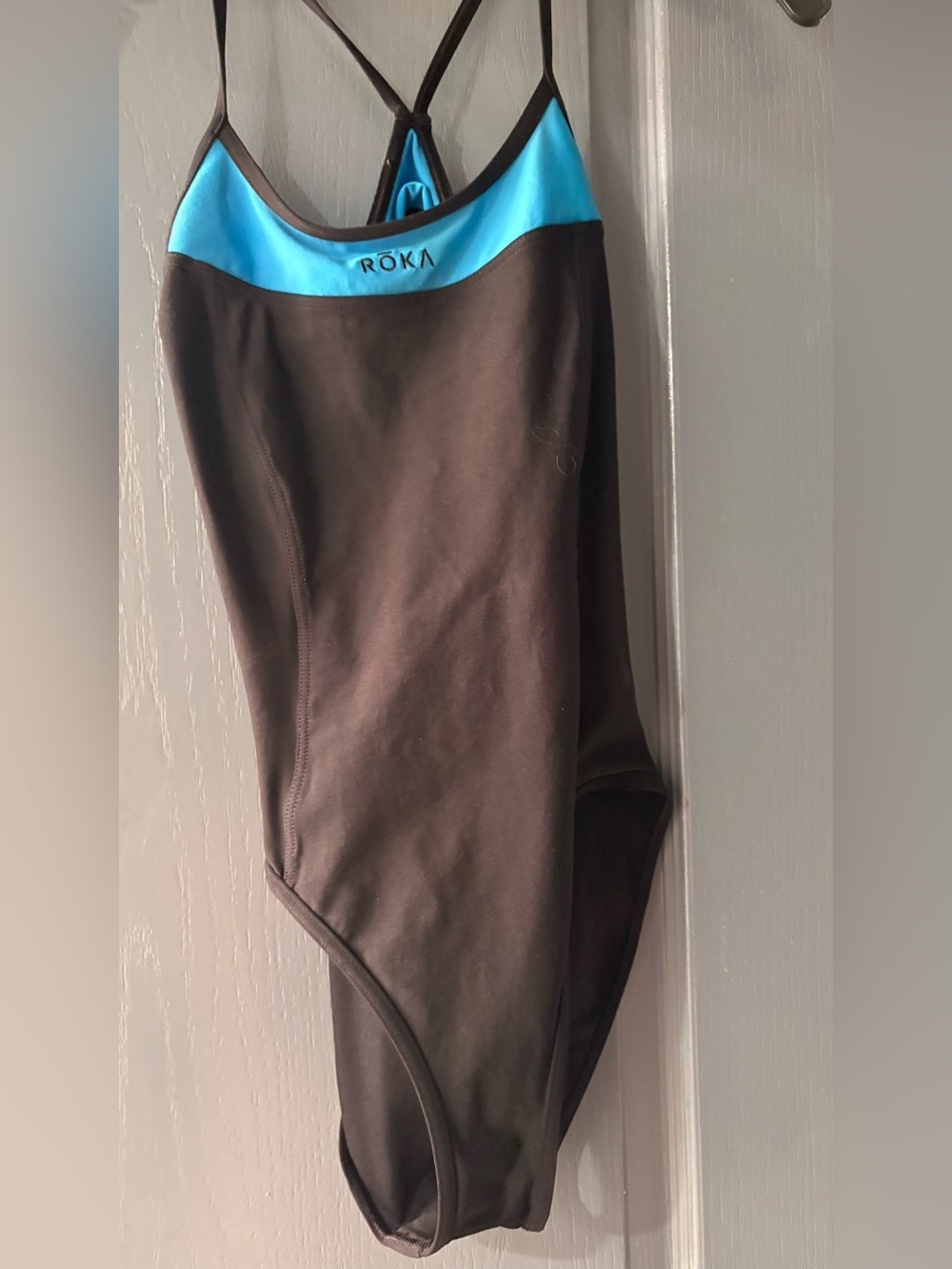 ROKA training  Black One-Piece Swimsuit with Aqua Trim. Triathlon or swim